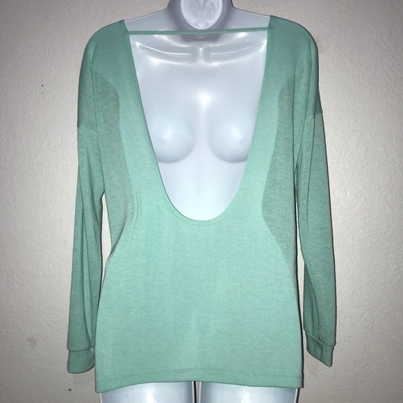 Tobi Backless Mint Green Knit Top S - Picture 2 of 8